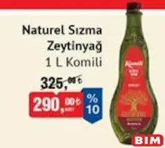 KOMİLİ NATUREL SIZMA ZEYTİNYAĞI 1 L fiyat ve kampanya bilgisi